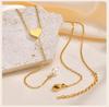 Heart Butterfly Pendant Necklace for Women, Stainless Steel Y Shape Necklace, High Polish Animal Gold Color Jewelry Gift