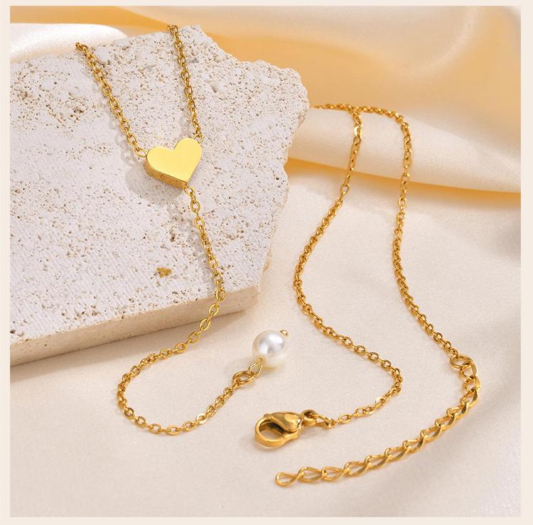 Heart Butterfly Pendant Necklace for Women, Stainless Steel Y Shape Necklace, High Polish Animal Gold Color Jewelry Gift