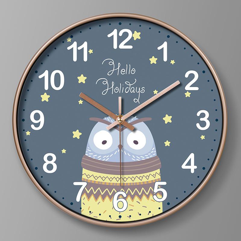 Children's Room Clock Cartoon Wall Clock Creative Clock Wall Hanging Home Living Room Quartz Clock 25CM