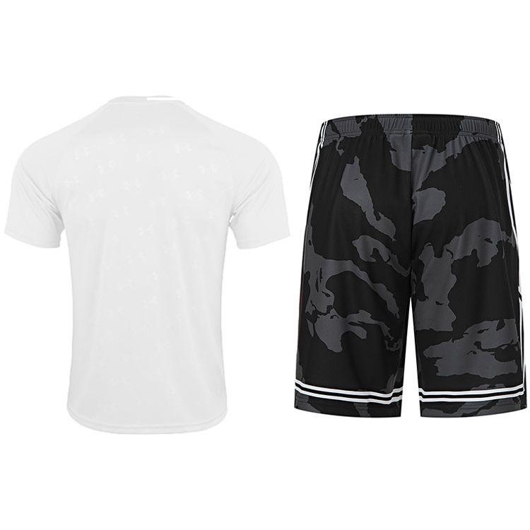 Under Armour Logo Print Breathable Short Sleeve T-Shirt Camouflage Knit Shorts Casual Sports Set Unisex Sets 21500531-100+24500210-001