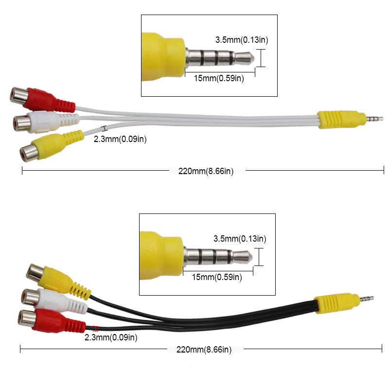 RCA to 3.5mm One-to-Three AV Adapter Cable for Skyworth/TCL