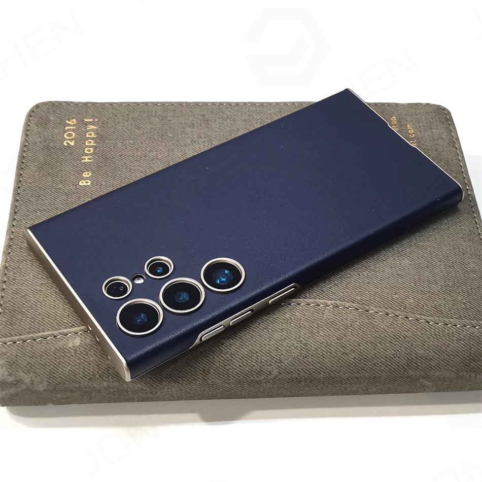 For Samsung Galaxy S2 S24 S23 Ultra 24ultra Leather Curved Case Business Ultra Thin All Inclusive Shockproof Pc Cover