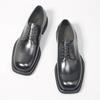 Mooie Derby Schoenen in Britse Stijl Echt Leer Handgemaakt Heren Zakelijke Feest Schoenen Grote Vierkante Neus Vetersluiting Heren Formele Schoenen