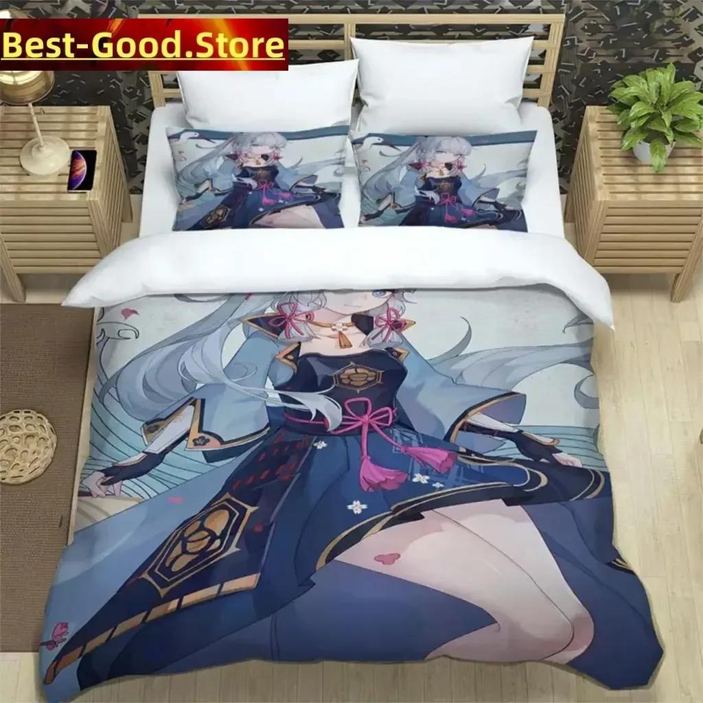 

Comforter Genshin Impact Printed Polyester Bedding Set For Boys And Girls Three Piece Comfortable Soft Couple Gift Bedding Sets Comforter (quilt)-EU Single(135*200cm)3pcs