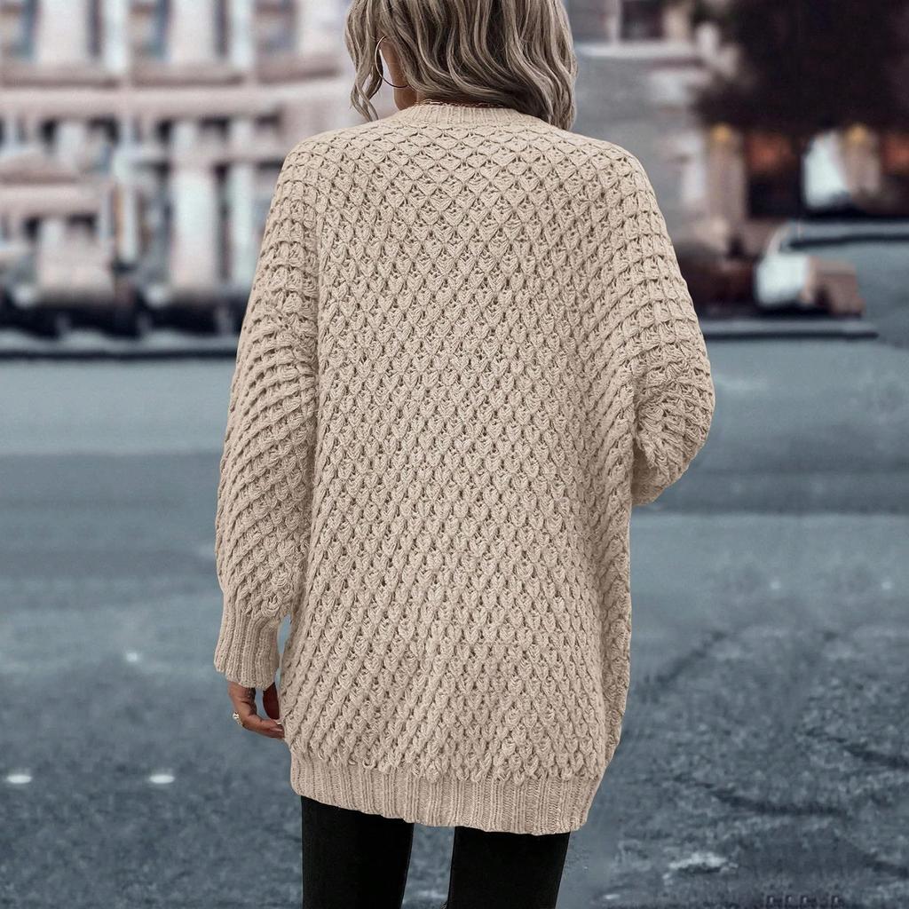 Women's Casual Color V-Neck Oversized Sweater Fall Winter Loose Long Sleeve Sweater Top