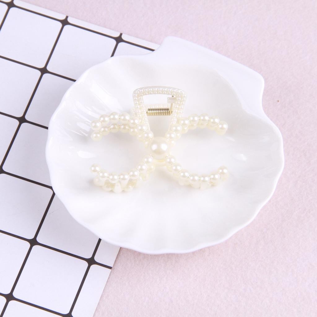 Retro Transparent Pearl Clip Korejský Creative Bath Pearl Spona do vlasů Trendy Transparent Color Clip