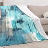 Abstract Graffiti Turquoise Print Flannel Blanket Sofa Office Blanket Gift Blanket Nap Blanket