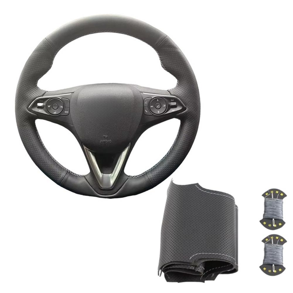 Car Steering Wheel Cover For Opel Astra K Corsa E Crosslandx Grandlandx Insignia Microfiber Leather Steering Wrap