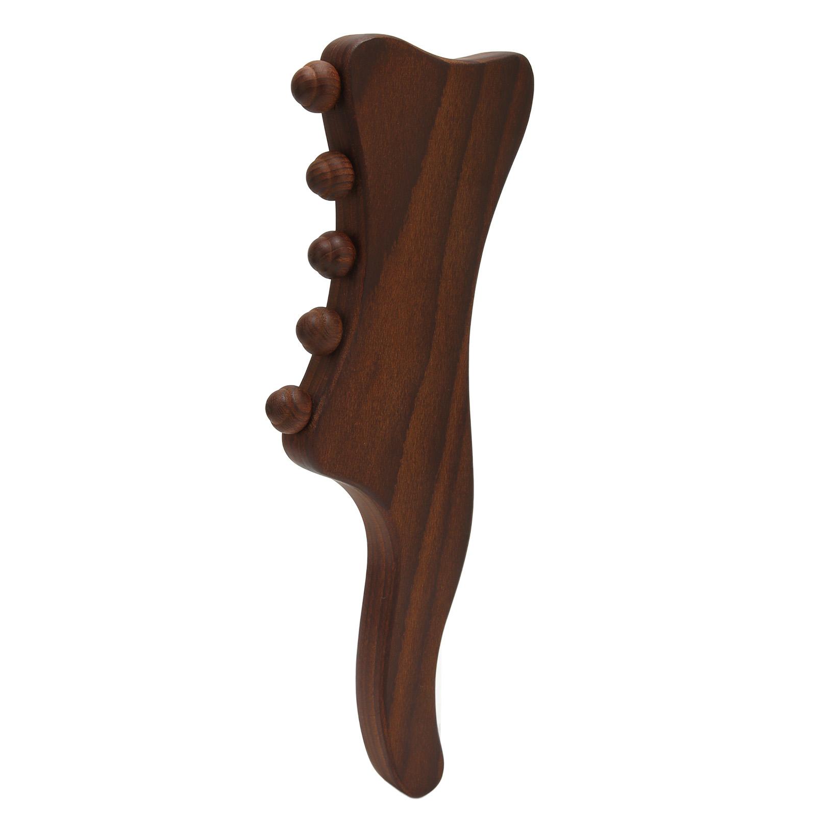 

Wooden Gua Sha Stick 5 Massage Dots Natural Beech Stimulate Circulation Wooden Scraping Stick for Neck Back Shoulder