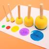 Colorful Flower-Shaped Art Painting Set for Kids – Mushroom Head Sponge Stamp