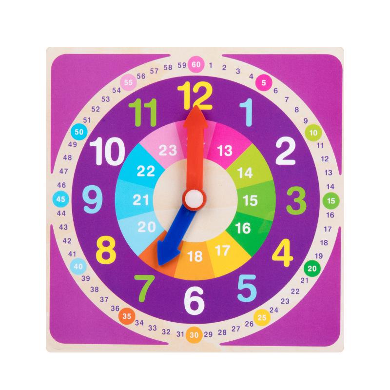 Multicolor Wooden Clock Model for Children s Time Learning and Brain Development