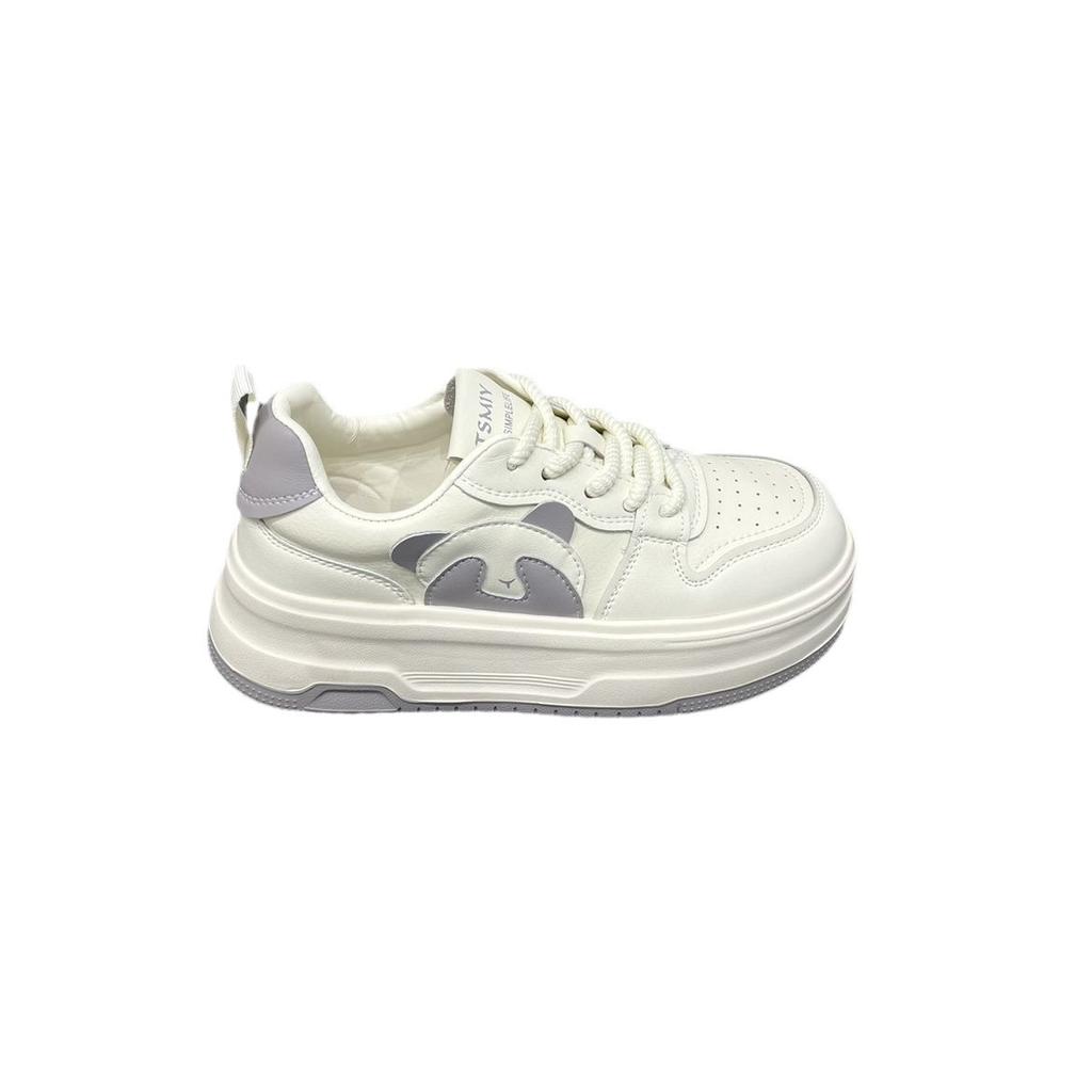 Panda Shoes Platform White Shoes Children Spring and Autumn New Lace-up Versatile Casual Shoes Fashion Bread Shoes Trend