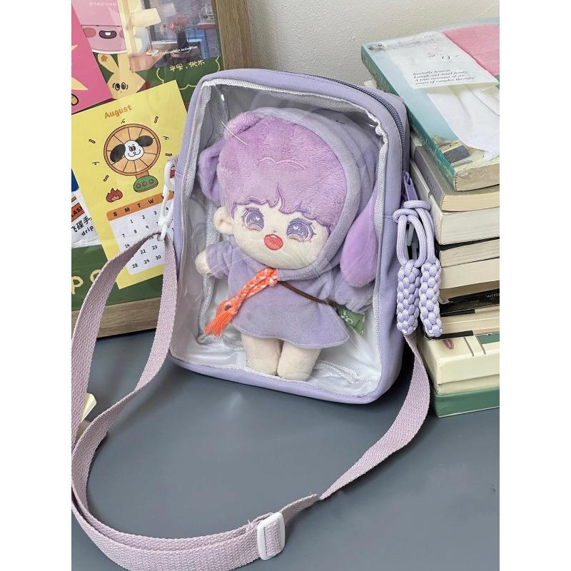 Small Bag For Girls Transparent Pocket Itabag Women With Zipper Itabag for 20cm dolls Handbags and Purses Crossbody Bags