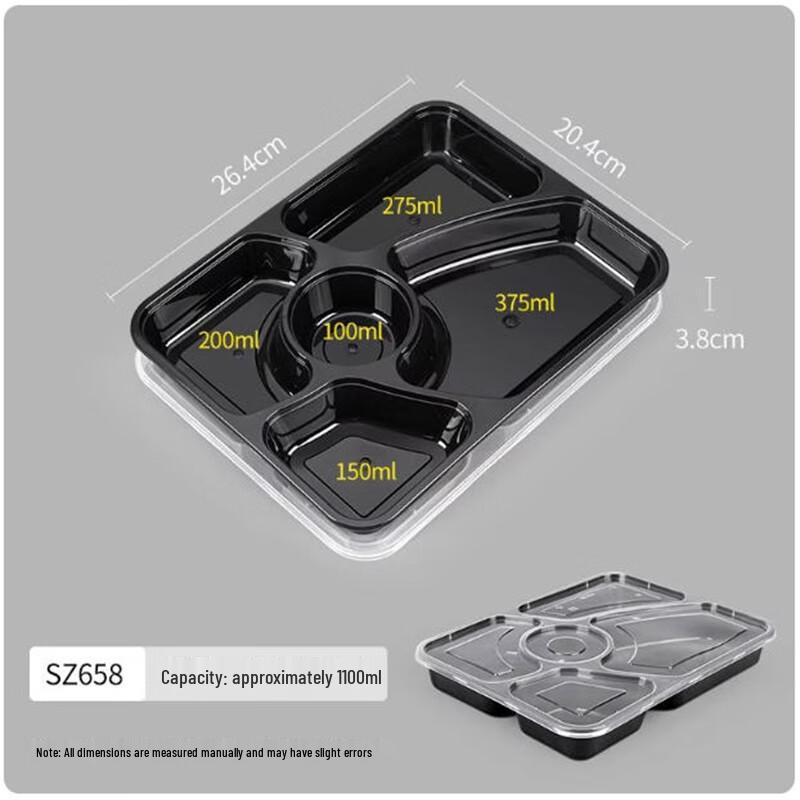 Premium Disposable 5-Compartment Meal Box