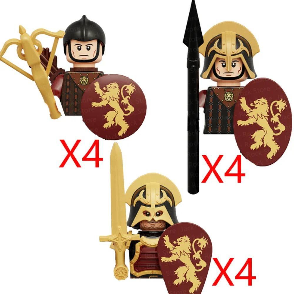 Medieval Military Building Blocks Solider Figures Gifts Weapons Shields Helmets Lionheart Teutonic Knights Militiaman Farmer MOC