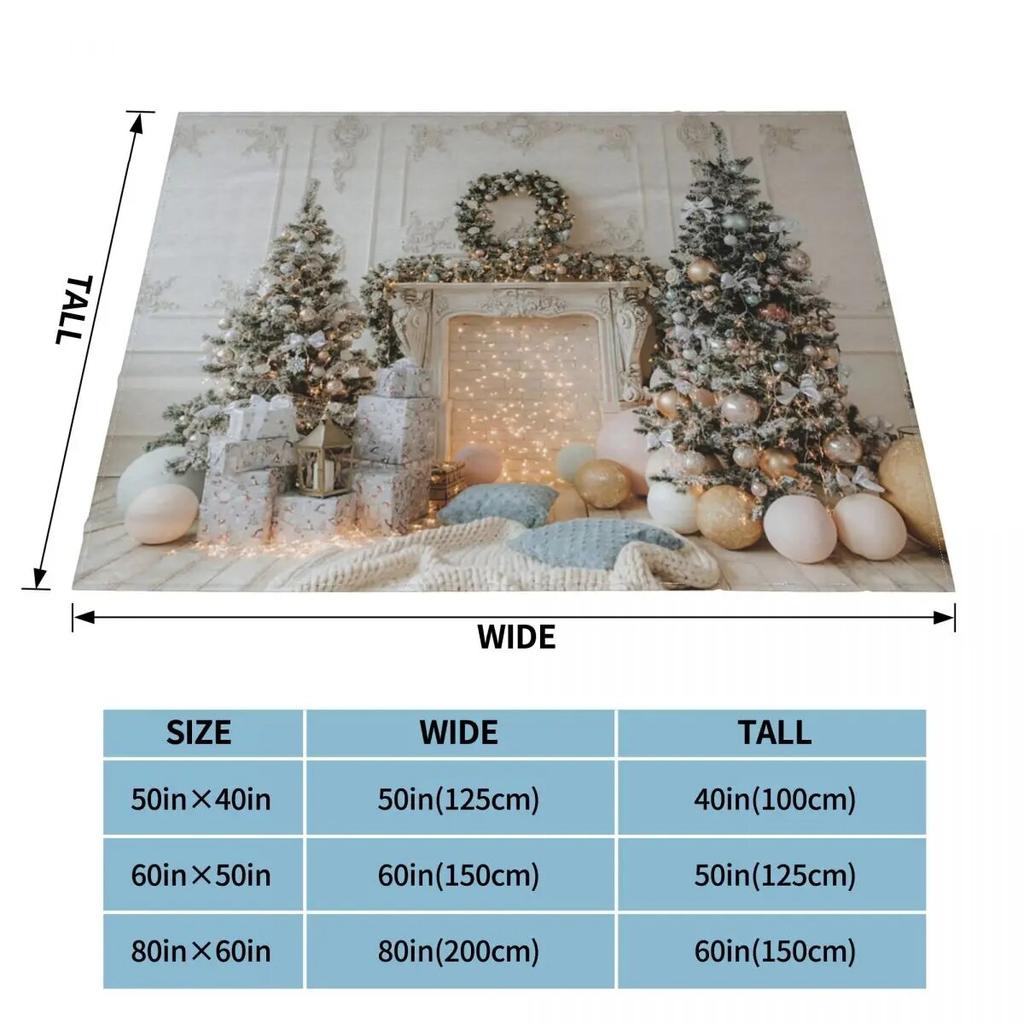 Vintergod julegave Natale Navidad Strikkede tepper Fleece nordisk julenisse nyttår Mykt plaggeteppe til sofaseng