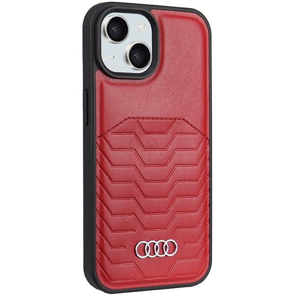 Audi Synthetic Leather Magsafe Iphone 15 / 14 / 13 6.1 Czerwony/Red Hardcase Au-Tpupcmip15-Gt/D3-Rd