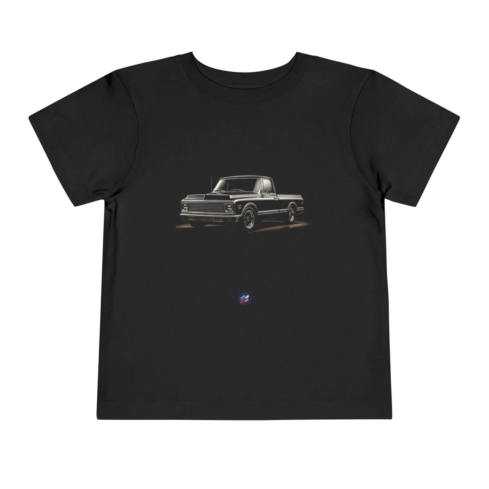 1972 C10 Pickup Toddler T-Shirt Retro Vintage Black Truck Kids Graphic Tee XS