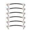 15cm/ 6in 30cm Guitar Effect Pedal Instrument Patch Cable 1/4" Silver Right-angle Plug Black PVC Jacket, 6-Pack