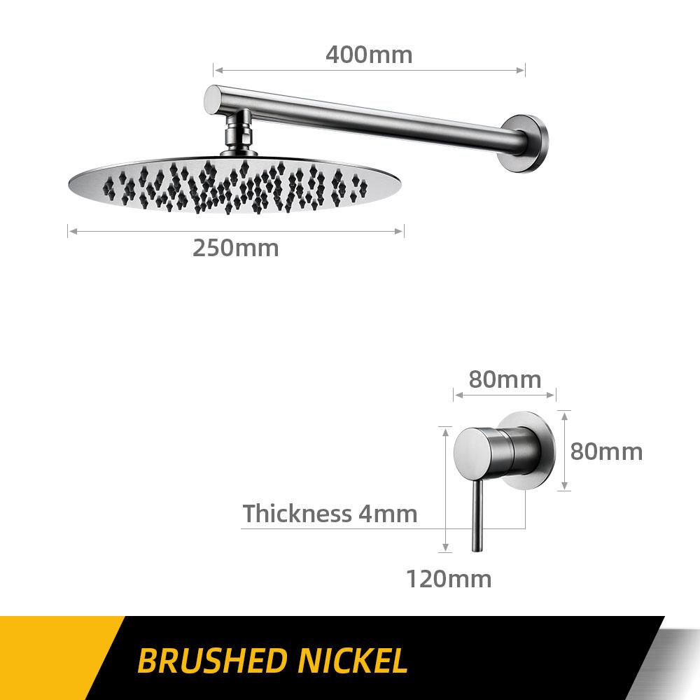 Badezimmerarmatur Gunmetal Duscharmatur Wandmontiert 8/10/12 Zoll Regendusche Mischbatterie Duschkopf Mit Sedal Kartusche Duschset