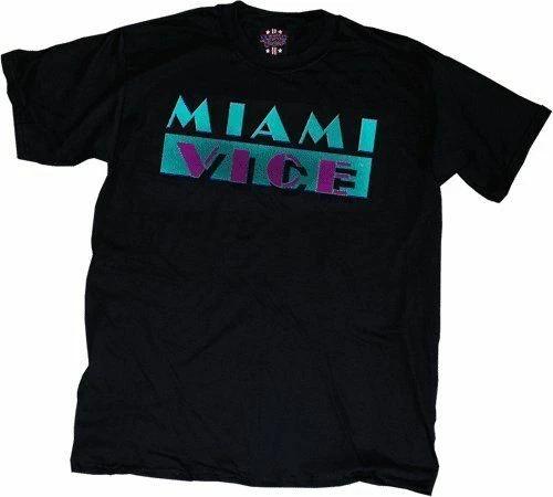 Miami Vice 100% Cotton T-shirt Mens Tees Top Black 4XL