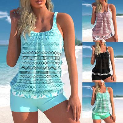 Women's Swimwear Tankini 2 Piece Swimsuit Sexy Printing Bikini Big Busts Fruit Padded Bathing Suits