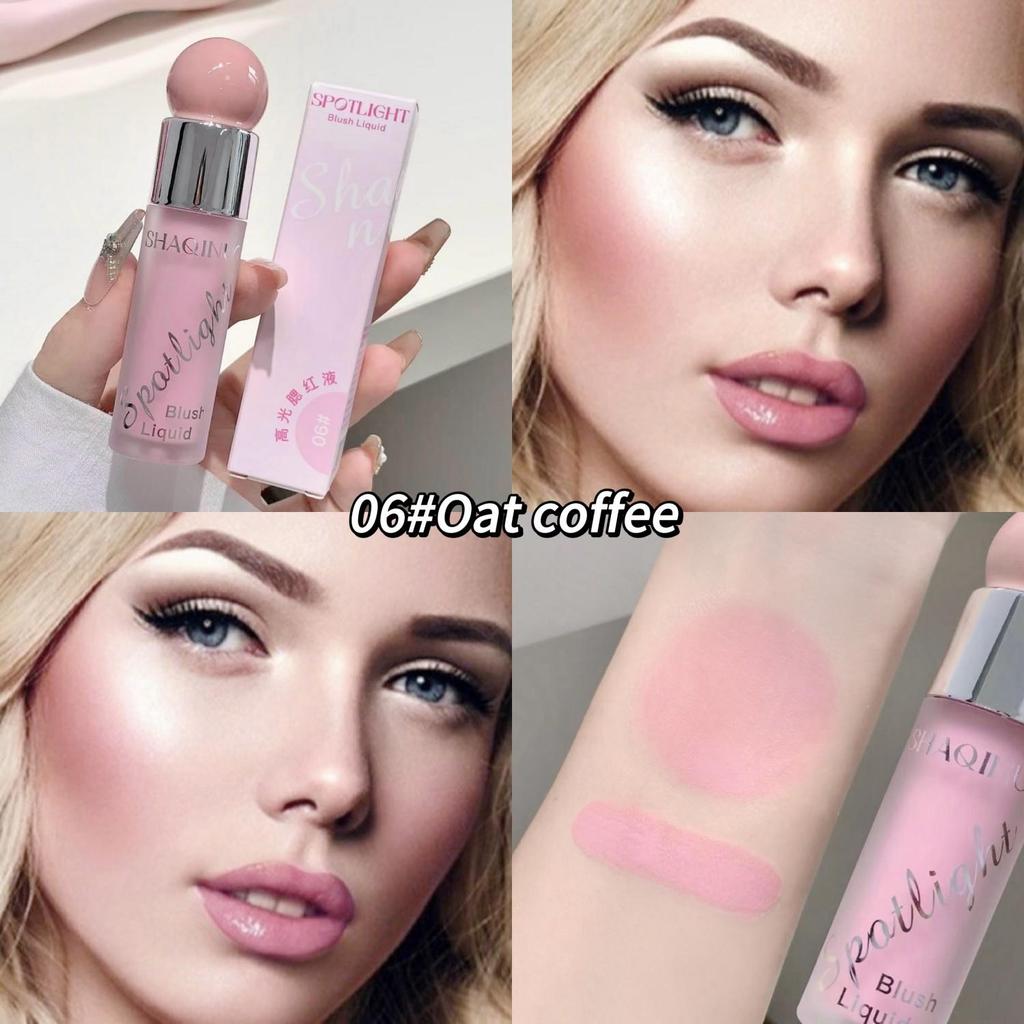 SHAQINUO Radiant Liquid Blush & Highlighter Duo 12h Dewy Glow Lightweight Water-Gel Buildable Mirror