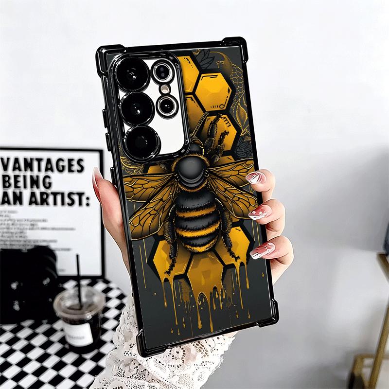 Bee Keeping Honey Cute Plating Phone Case For Samsung Galaxy S24 S25 FE S26 Edge S23 Ultra S22 S21 Plus S20 Anti-Fall Airabag Co
