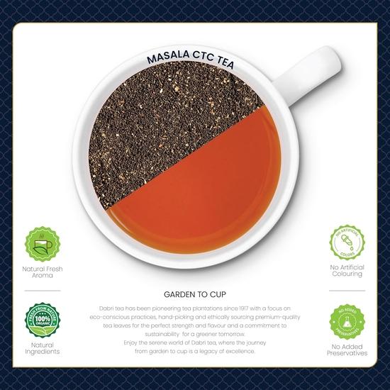 Dabri Masala Tea Premium 50 Double Chamber Dip Tea Bags|Pack of 2 X 25 Bags|Kadak Masala Chai Patti Powder with Natural Spices|Rich Aromatic Blend