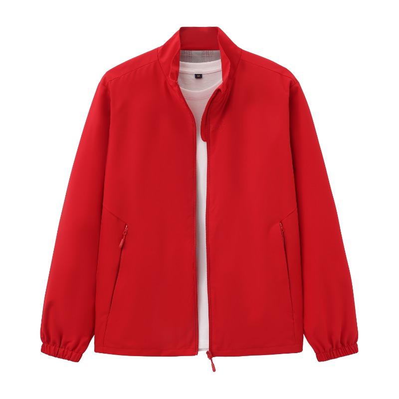 Men Stand Collar Jacket Full Zip Lightweight Casual Outerwear Coat