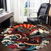 1PC Dragon Wave Design Office Round Rug, Non slip, Soft and Durable Office Rug for Interior Decoration, Perfect for Office