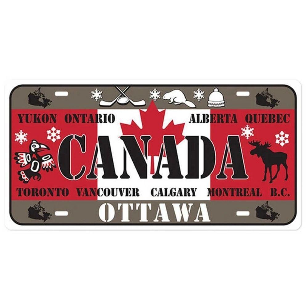 

International License Plates Metal Tin Sign Garage Bar Decor
