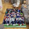 New England Patriots Players Flannel Printed Carpet, Home Sofa Decoration for Living Room & Bedroom, Non‑Slip Play Flannel Floor Mat for Game Room