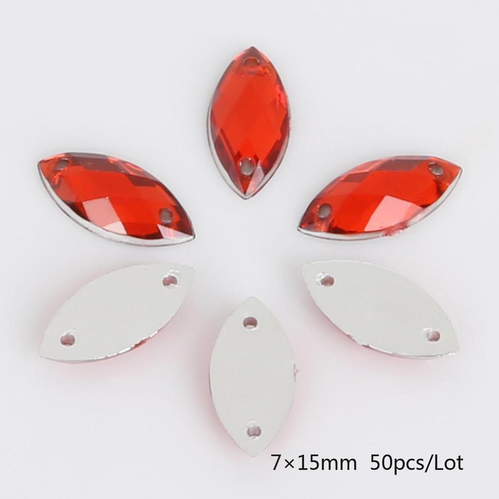 Round Multi-Faceted Acrylic Rhinestones: Double-Hole, Flat-Back Jewelry Accessories