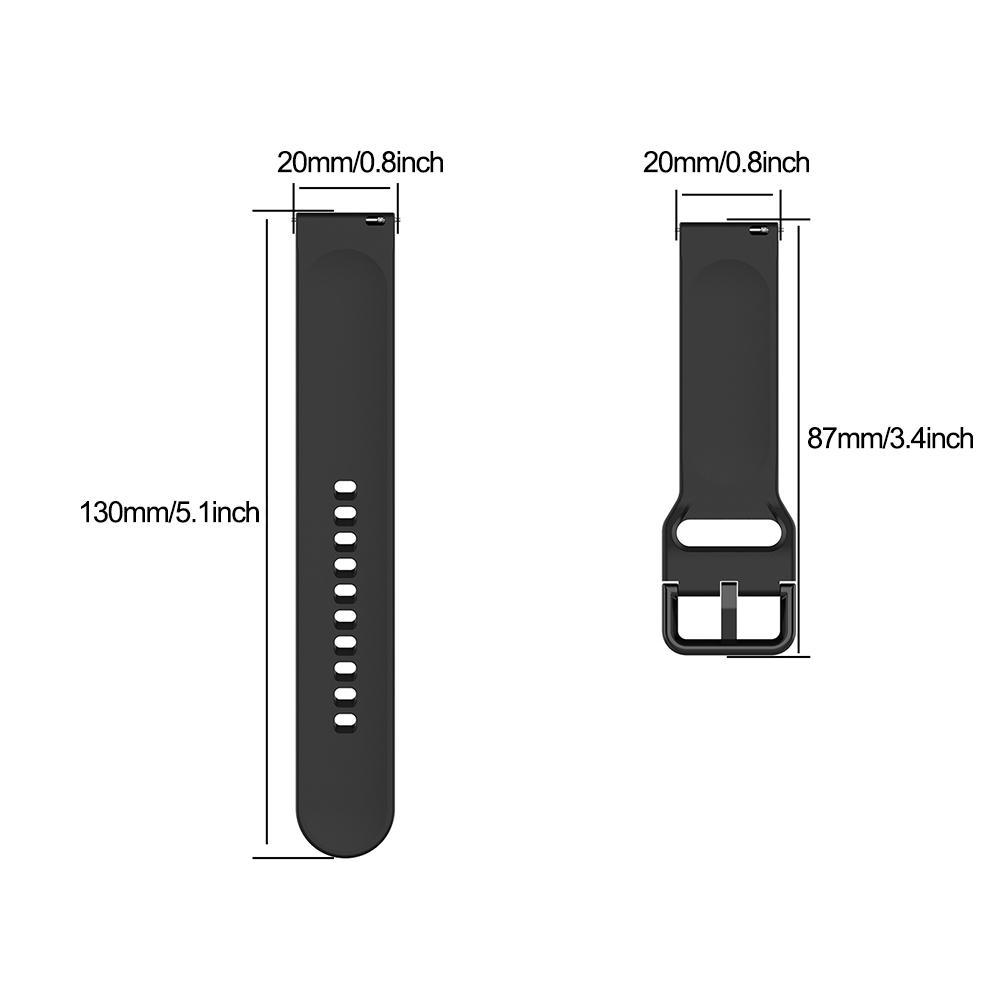 

Bands for Galaxy Watch Active2 R500 R830 R820 20mm Silicone Replacement Strap for Galaxy Watch Active 2 чёрный