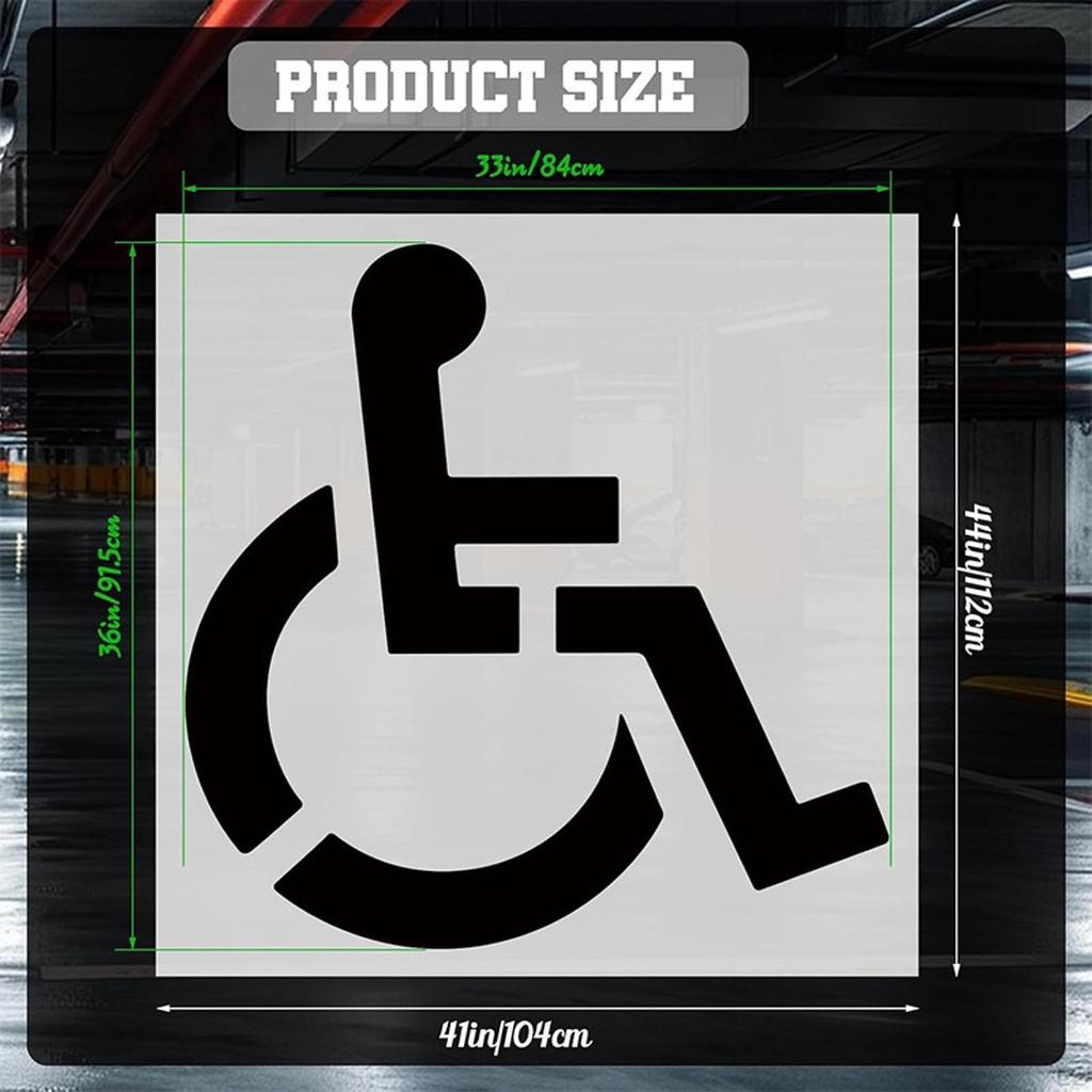 Handicap Stencil Template Pavement Painting Easy To Use 1mm Thickness Versatile Flexible Garage