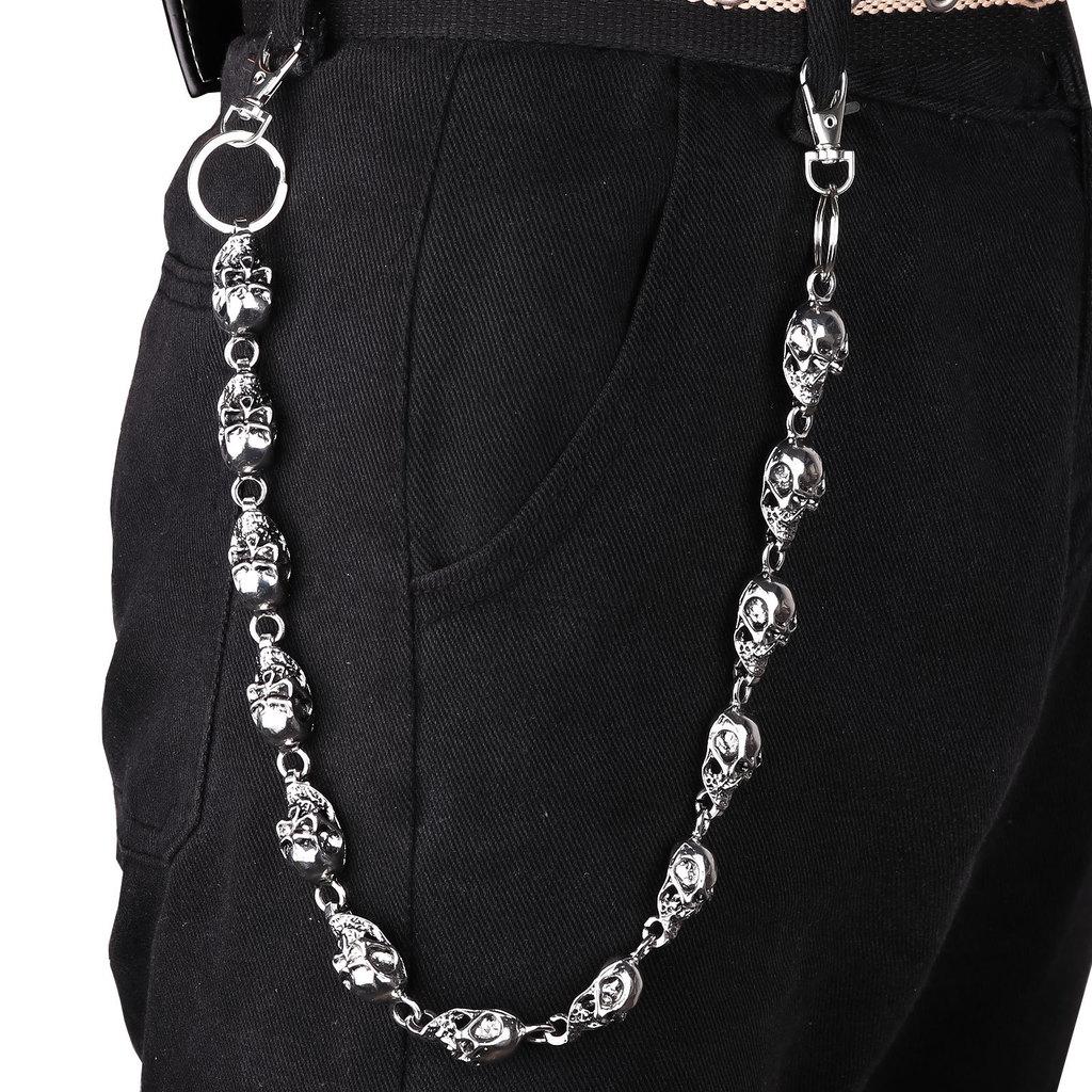 Dark Skull Metal Waist Chain With Punk Elements For Men Women Casual Wear