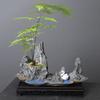 Rocha Artificial Wenzhu Planta Verde Vaso de Flores Ornamento de Resina Mesa Pátio Jardim Externo Ornamento
