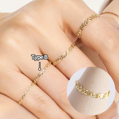 14K Shiny Chain Gold Ring Type B