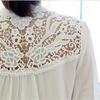 Ladies Hollow Blouse T Shirts Tops Lace Tunic Top Shirt Freesize Chiffon
