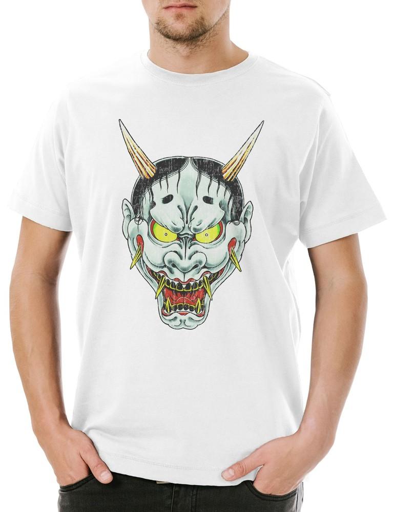 Oni Mask II Herren T-Shirt Samurai Warrior Way Banzai Japan Ninja Hannya Shogun