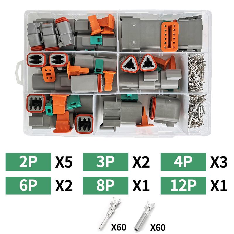 1/5/10 Sets DT 2P/3P/4P/6P/8P 22-16AWG Waterproof Deutsch Connector deutch connectors Plug Kit DT06-2S DT04-2P DT04-3P