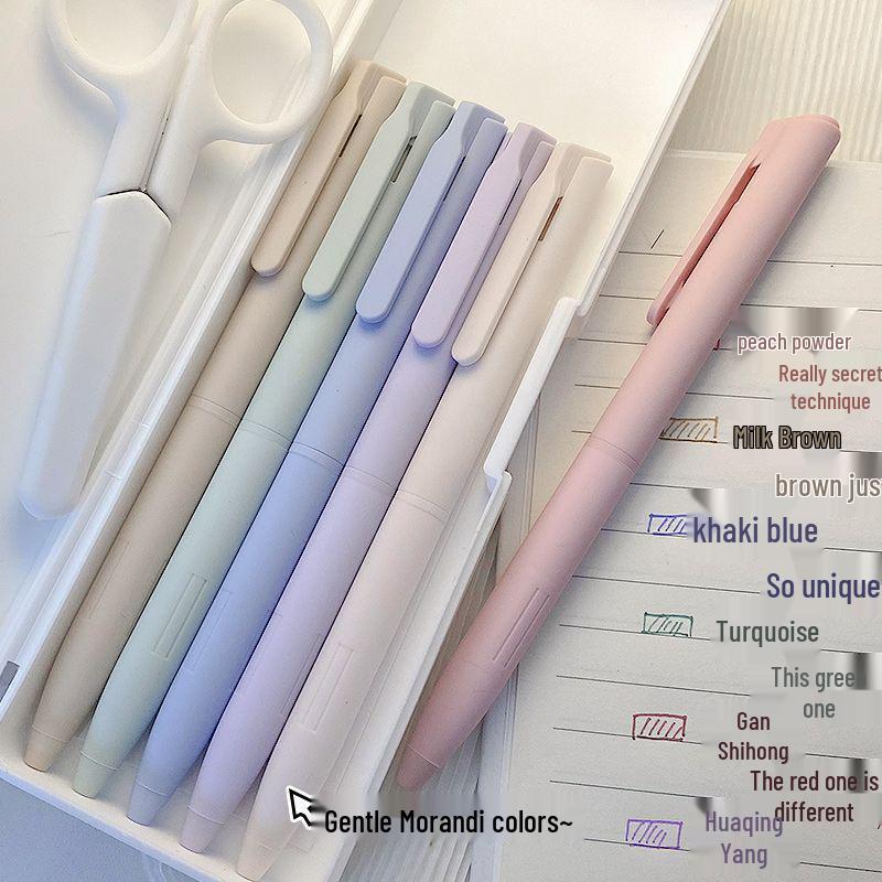 Morandi Style Colorful Click Pen: High-Value Highlight for Planners and Notes