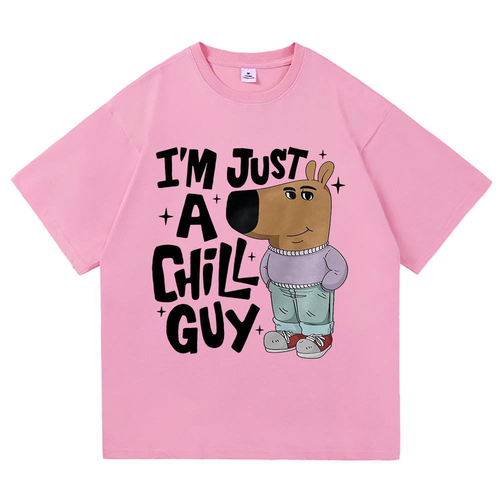 Ich bin nur ein entspannter Typ T-Shirts Sommer Mode Männer/Frauen Ästhetisch Lustig Niedlich T-Shirt Hohe Qualität Cartoon Vintage Baumwoll T-Shirt