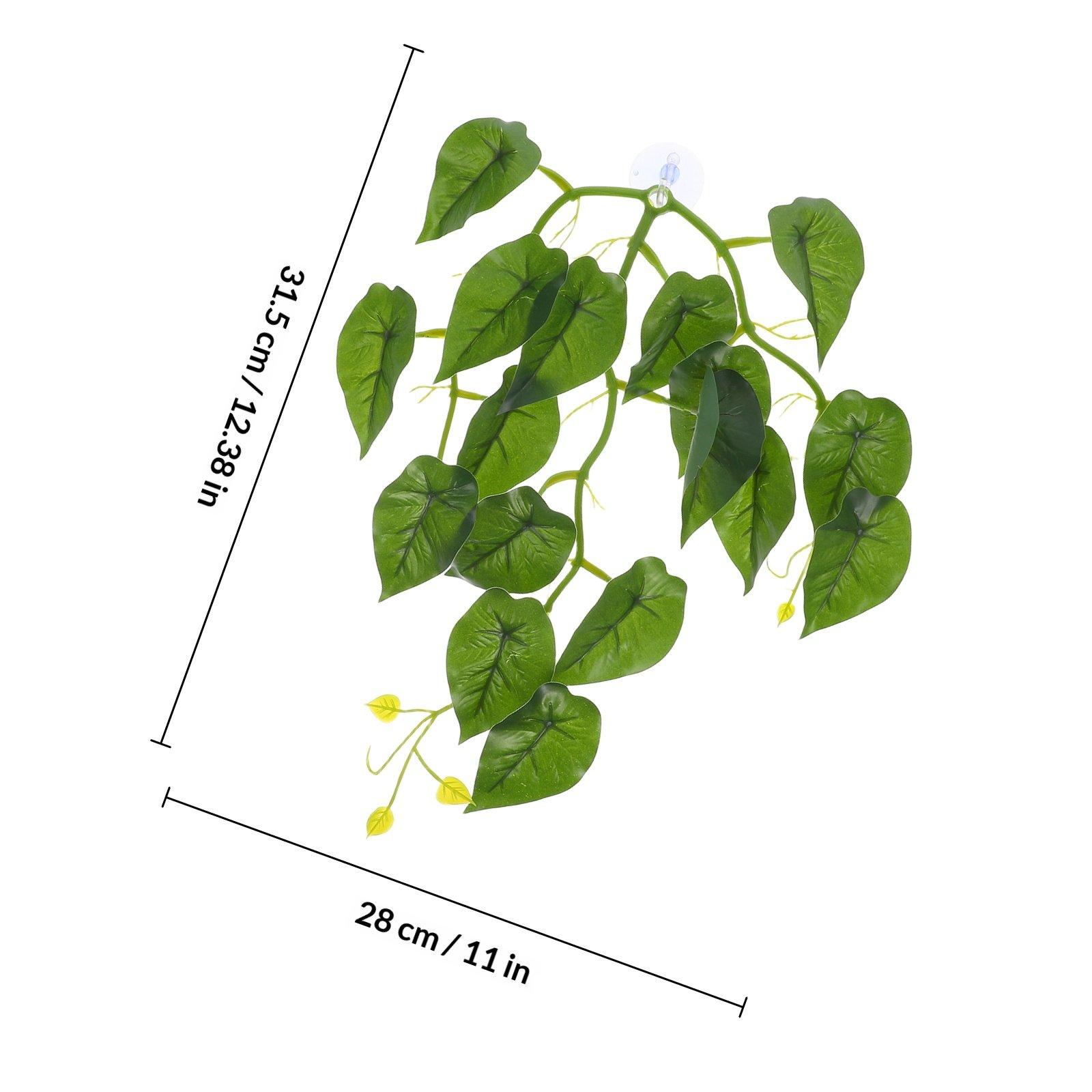 

Easy Install Suction Cup Reptile Plants for Terrarium Decor Artificial Climbing Vines Reptile Habitat Plants Fake Lizard Tank зелёный