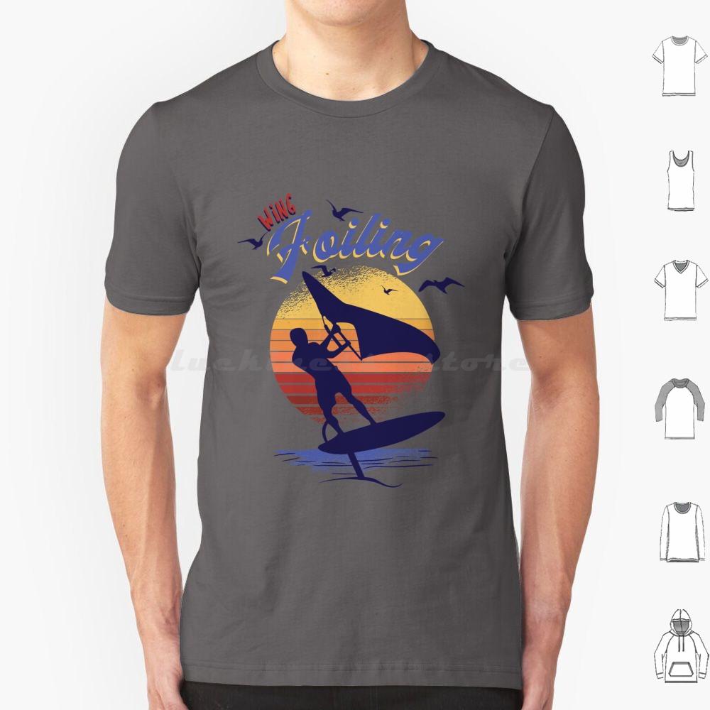 Wing Foiling Surfing Surfer Gift T Shirt Cotton Men Women DIY Print Wing Foiling Wing Foiling Surfing Surfer Idea Vintage Surf