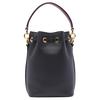 Bally Drawstring Closure Solid Color Brand Logo Calfskin Handbag Women Handbags Black WAU01FVT607U9010