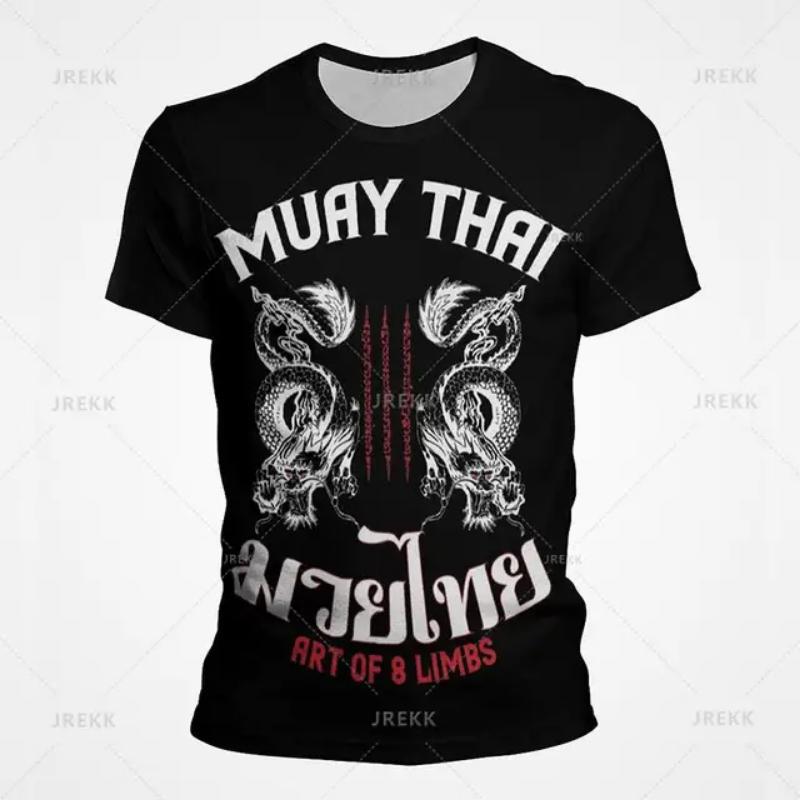 

Muay Thai Gym Graphic T Shirt For Men 3D Thai Boxing Sports Printed Tees Kids Cool Streetwear Short Sleeves Quick Dry Tops S