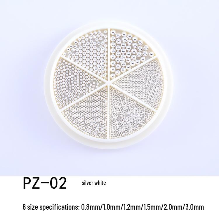 6-Grid Mixed Metal Nail Art Steel Balls Turntable