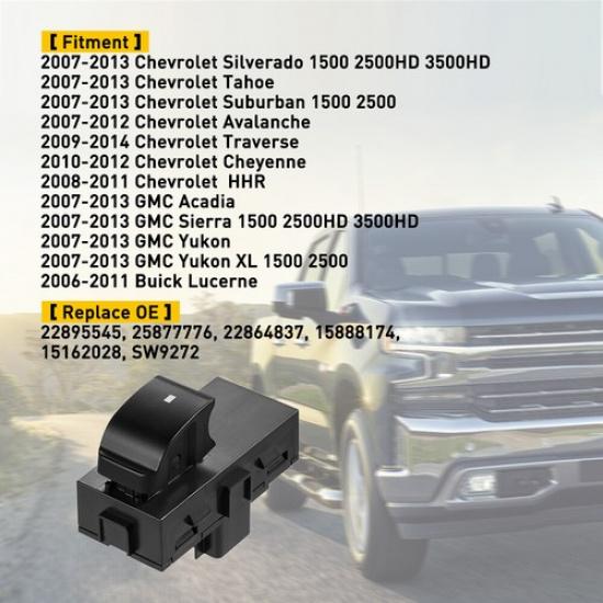 Master Power Window Switch For 2007-2013 Chevrolet Silverado 1500 2500HD 3500HD